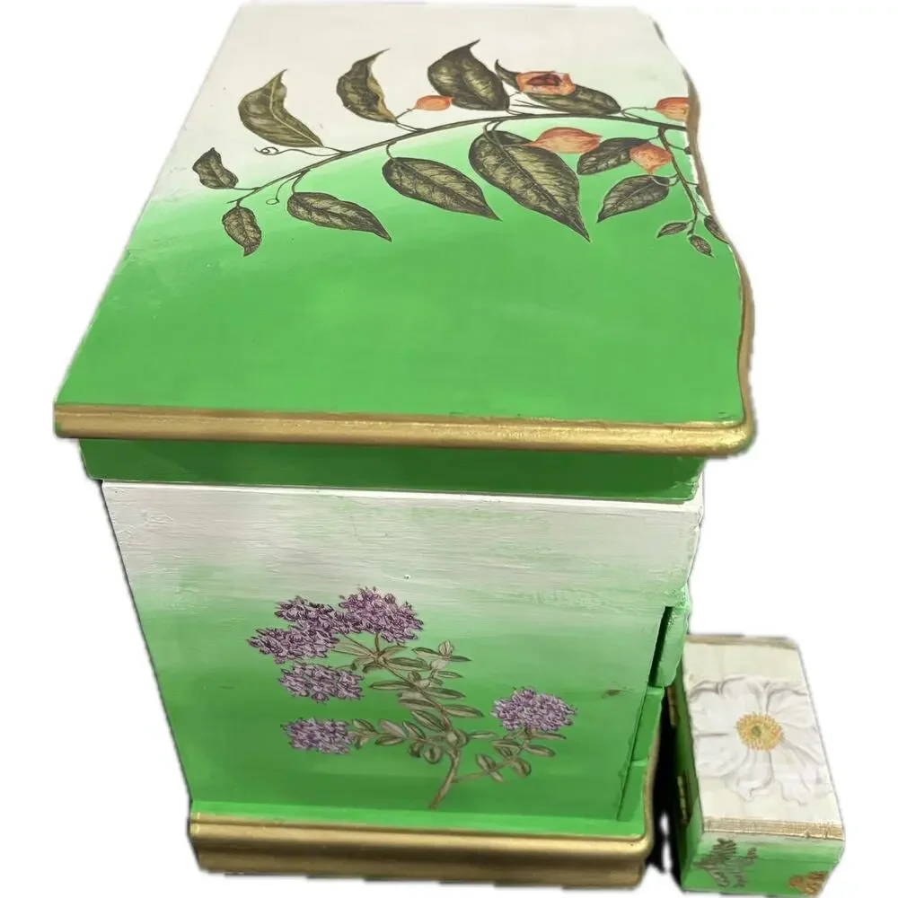 Upcycled Solid Wood Chest Jewelry Box with Bonus Trinket Box